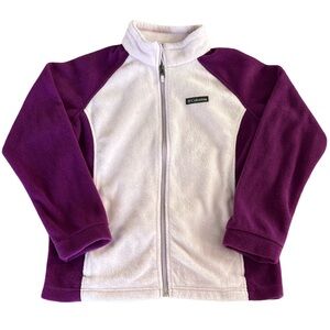 Columbia Girls Purple Two Tone Full Zip Cozy Outdoor Fleece Jacket Youth XL